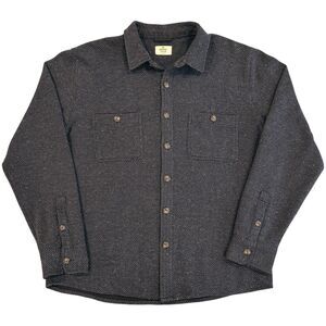 Marine Layer Pacifica Stretch Twill Grey Overshirt Shirt Mens L Shacket Flannel